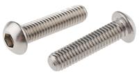 232-8300 RS PRO Stainless Steel Hex Socket Button Screw, ISO 7380, M6 x 25mm