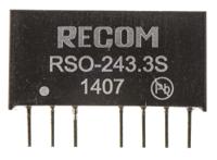 rso-2433s Recom RSO DC-DC Converter, 3.3V dc/ 300mA Output, 18 → 36 V dc Input, 1W, Through Hole, +85°C Max Temp -40°C Min