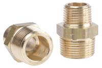 0121-27-21 Legris Brass Pipe Fitting, Straight Threaded Adapter, Male R 3/4in to Male R 1/2in