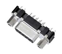 09661516513 HARTING 9 Way Through Hole D-sub Connector Socket, 2.74mm Pitch, with 4-40 UNC Threaded Inserts, Boardlocks