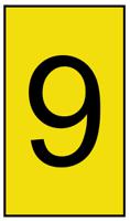 901-10180 HellermannTyton Ovalgrip Slide On Cable Markers, Black on Yellow, Pre-printed "9", 2.5 → 6mm Cable,