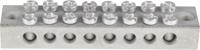 425-550 RS PRO 8-Way Double Screw Earth Terminal Block, 0 → 16 AWG Wire, Screw Down, Brass Housing