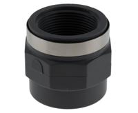 729911010 Georg Fischer Plastic Pipe Fitting, Straight Threaded Socket, Rp 1 1/2in 1-1/2in