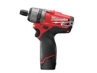 4933440568 Milwaukee M12 FUEL 1/4" Hex 12V Cordless Drill Driver Li-Ion, Cordless