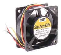 9wp0612h4011 Sanyo Denki San Ace 9WP Series Axial Fan, 12 V dc, DC Operation, 31.8m³/h, 1.32W, 110mA Max, IP68, 60 x 60 x 25mm