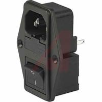 43046079 Schurter C14 Panel Mount IEC Connector Male, 10A, 250 V, Fuse Size 5 x 20mm