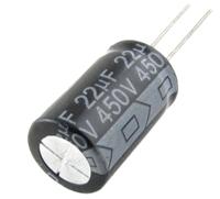 450bxc22mefc16x20 Rubycon 22μF Aluminium Electrolytic Capacitor 450V dc, Radial, Through Hole - 450BXC22MEFC16X20