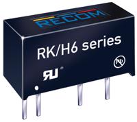 rk-2405sh6 Recom RK DC-DC Converter, 5V dc/ 200mA Output, 21.6 → 26.4 V dc Input, 1W, Through Hole, +90°C Max Temp -40°C