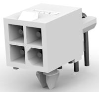1-770968-0 TE Connectivity Mini-Universal MATE-N-LOK Series Right Angle Through Hole PCB Header, 4 Contact(s), 4.14 mm Pitch, 2