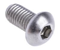185-5794 RS PRO Stainless Steel Hex Socket Button Screw, ISO 7380, M8 x 16mm