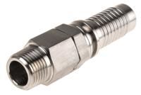 362-7119 RS PRO Hose Connector Hose Tail Adaptor, BSP 1/2in 3/4in ID, 20 bar