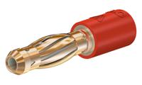 240106-22 Staubli Red, Male to Female Test Connector Adapter With Brass contacts and Gold Plated - Socket Size: 2mm