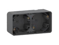 mur37914 Schneider Electric Mureva Styl Grey Back Boxes, NF, 2 Gangs, 54 x 147 x 76mm