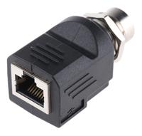 8901620000 Weidmuller Single-Port M12 Socket/RJ45 Socket Adapter, Cat5, Shielded