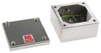121-9691 RS PRO 304 Stainless Steel Satin Square Adaptable Enclosure Box, 100mm x 100mm x 50mm