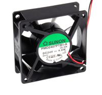 pmd2407ptb1-a2gn Sunon PMD Series Axial Fan, 24 V dc, DC Operation, 83.3m³/h, 4.6W, 190mA Max, 70 x 70 x 25mm