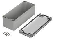 07419088-xm-190808-g-7035 Bopla Euromas X Series Light Grey Polycarbonate Enclosure, IP66, IP68, IK07, Clear Lid, 191.8 x 75.1 x 75.3mm