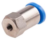 qsmf-m3-4 Festo QS Series Straight Threaded Adaptor, M3 Female to Push In 4 mm, Threaded-to-Tube Connection Style, 153310