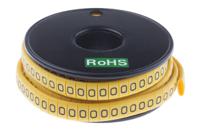 812-1155 RS PRO Slide On Cable Markers, Black on Yellow, Pre-printed "O", 3.5 → 7mm Cable