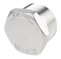 499-3647 RS PRO Stainless Steel Pipe Fitting Hexagon Plug, Male R 1-1/4in