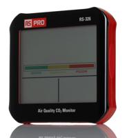 236-2654 RS PRO RS-326 Air Quality Meter for CO2, Humidity, Temperature, +50°C Max, 100%RH Max, Battery, USB-Powered