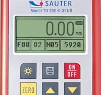 tu-80-001us Sauter TU 80-0.01 US Thickness Meter, 0.75mm - 80mm, 0.5% Accuracy, 0.01 mm Resolution, LCD Display