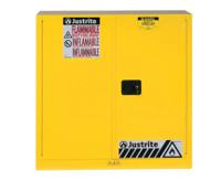 jcb8930201 Justrite Yellow Steel Lockable 2 Door Flammable Cabinet, 1118mm x 1092mm x 457mm