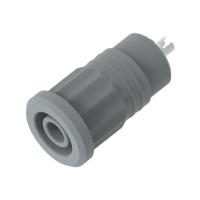 3295-g Electro PJP Grey Female Banana Socket, 4 mm Connector, Press Fit Termination, 25A, 1kV, Nickel Plating