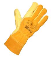 413-10 Liscombe Yellow Leather Work Gloves, Size 10, Leather Coating