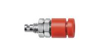 ibu-2011-ni-rt Schutzinger Red Female Banana Socket, 2mm Connector, Solder Termination, 10A, 33 V ac, 70V dc, Nickel Plating