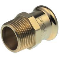 38114 Copper Pipe Fitting, Threaded Straight Coupler for 15 mm x 0.5in pipe