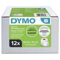 s0722420 Dymo White Black Print Label, 101mm Width, 54mm Height, 220Per Roll Qty