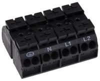 862-1504 WAGO 862 Series Terminal Strip, 4-Way, 32A, 20 → 12 AWG, Wire, Push-In Cage Clamp Termination