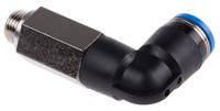 qsll-g18-8 Festo QS Series Elbow Threaded Adaptor, G 1/8 Male to Push In 8 mm, Threaded-to-Tube Connection Style, 186130