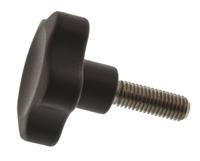 166493 Elesa  Black Multiple Lobes Clamping Knob, M10, Threaded Stud