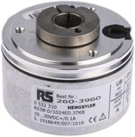 ri58-d-1024ed37kb Hengstler RI58-D Series Incremental Incremental Encoder, 1024 ppr, Push Pull Signal, Hollow Type, 12mm Shaft