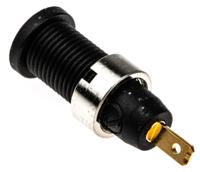 975455700 Hirschmann Test & Measurement Black Female Banana Socket, 2mm Connector, Tab Termination, 10A, 1000V ac/dc, Gold Plating