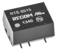 r1s-0515 Recom R1S DC-DC Converter, 15V dc/ 66mA Output, 4.5 → 5.5 V dc Input, 1W, Surface Mount, +100°C Max Temp -40°C