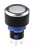 175-8296 RS PRO Illuminated Push Button Switch, Momentary, Panel Mount, 22.2mm Cutout, SPDT, Yellow LED, 250V ac, IP65