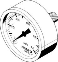 ma-40-1-g18-mpa Festo Analogue Pressure Gauge 10bar Back Entry 40mm Outside Diameter