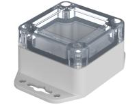 07706064-xm-060604-g-wl-7035 Bopla Euromas X Series Light Grey Polycarbonate Enclosure, IP66, IP68, IK07, Flanged, Clear Lid, 60 x 60 x 40.1mm