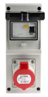 6321617-r Scame, DOMINO IP44 Red Wall Mount 3P + N + E RCD Industrial Power Connector Socket, Rated At 16A, 415 V