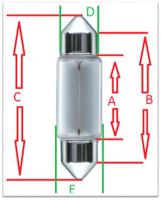 6429 Osram SV8.5-8 Automotive Incandescent Lamp, Clear, 24 V