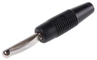 930047100 Hirschmann Test & Measurement Black Male Banana Plug - Solder, 30 V ac, 60 V dc