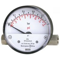 13294416 WIKA G 1/4 Analogue Differential Pressure Gauge 2bar Side Entry 80mm Outside Diameter