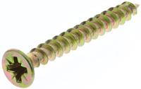 263-1909 RS PRO Pozidriv Countersunk Steel Wood Screw, Yellow Passivated, Zinc Plated, 4.5mm Thread, 40mm Length