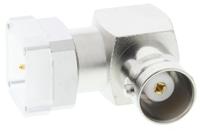 j01001a1948 Telegartner, Jack PCB Mount BNC Connector, 50Ω, Through Hole Termination, Right Angle Body