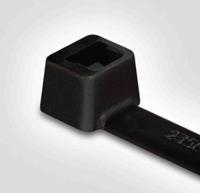 111-12060-t120re-pa66w-bk HellermannTyton Cable Tie, 380mm x 7.6 mm, Black Polyamide 6.6 (PA66), Pk-100