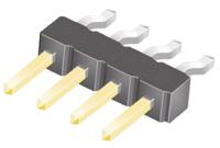 tsm-104-01-l-sh Samtec TSM Series Right Angle Surface Pin Header, 4 Contact(s), 2.54 mm Pitch, 1 Row, Unshrouded