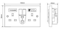rcd05wavn Timeguard 30A, BS 7288 Fixing, Active, 2 Gang RCD Socket, Thermoset, Surface Mount , Switched No, 230 V ac, White,